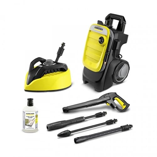 Kärcher Hochdruckreiniger K 7 Compact Home, Druck: max. 180 bar, Durchfluss: 600 l/h, Flächenleistung: 60 m²/h, Wasserfilter, Gewicht: 16 kg, mit Flächenreiniger T 7, Stein- und Fassadenreiniger